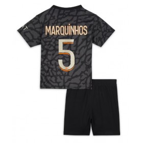 Paris Saint-Germain Marquinhos #5 Tredje Kläder Barn 2023-24 Kortärmad (+ Korta byxor)
